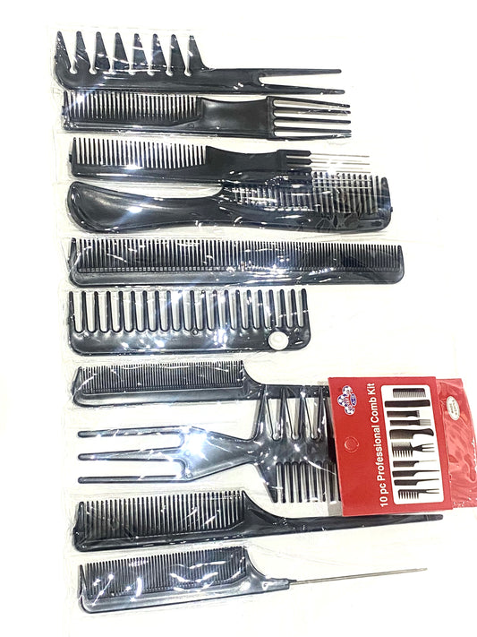 10 Piece Professional Hair Comb Set