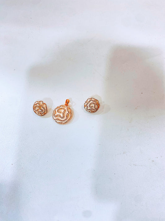 White earring and pendant set